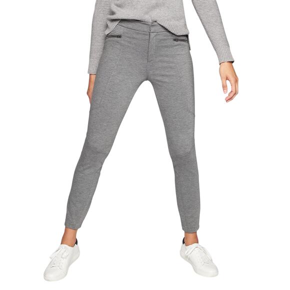 Athleta Heather Gray Ponte Moto 2.0 Leggings Pants - Picture 1 of 11